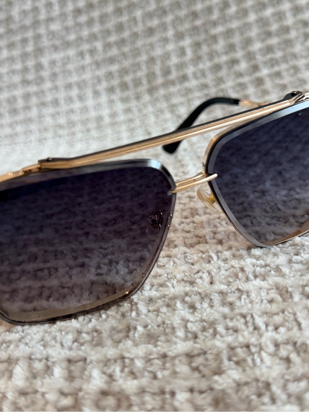 Women’s Gold Metal Sunglasses with Smokey Gradient Lenses